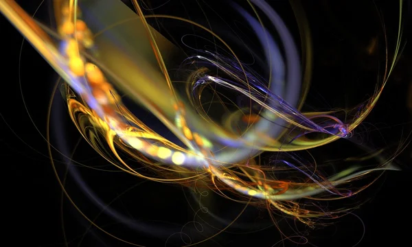 Sarı, kırmızı ve mavi renklerle soyut resim.