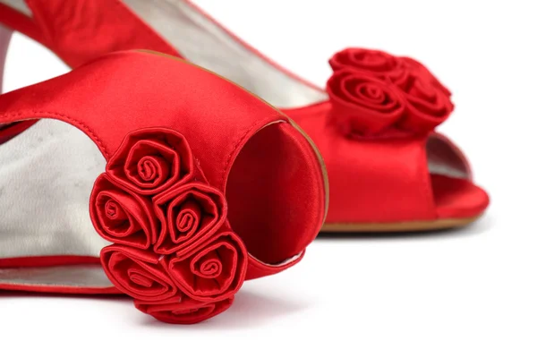 Zapatos de mujer con tacón rojo clásico . — Foto de Stock