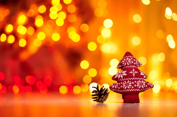 Juguete Punto Árbol Navidad Una Linterna Navidad Contra Telón Fondo — Foto de Stock