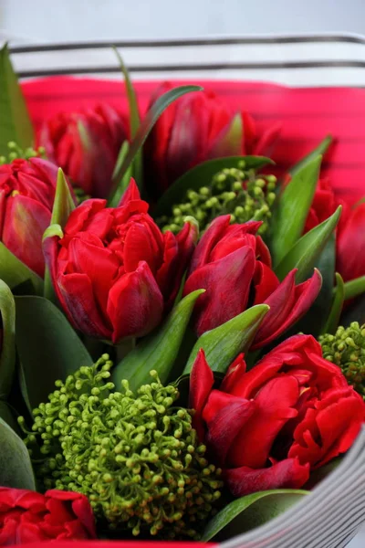 Bouquet Red Tulips — Stock Photo, Image