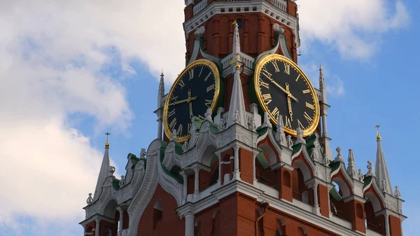 Klok Spasskaya Toren Van Het Kremlin Moskou — Stockfoto