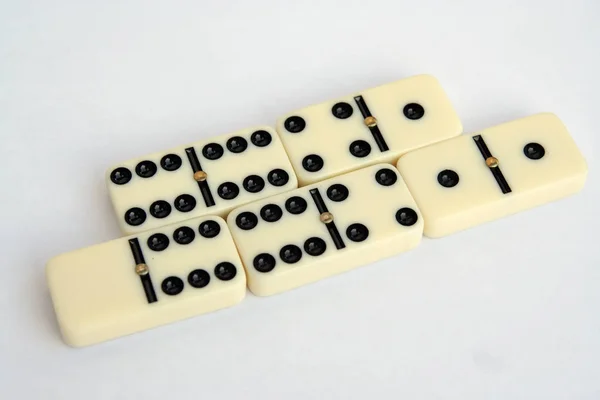 Weiße Marmor Dominosteine Haufen Weißer Dominosteine — Stockfoto
