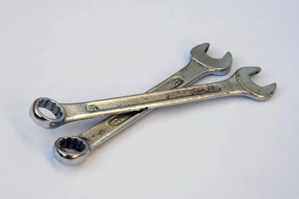 Chrome Wykonane Metalowe Klucz Tool Blachy Wykonane Klucz Tool — Zdjęcie stockowe