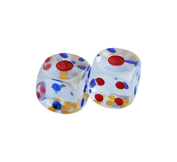 Transparent Glass Dices Casino Glass Dices — Stock Photo, Image