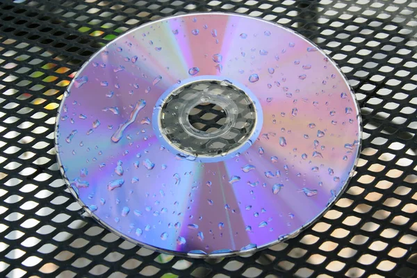 Υγρός Δίσκος Υγρός Δίσκος Dvd Ρινικές Σταγόνες Δίσκο — Φωτογραφία Αρχείου