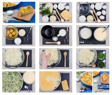 Lahana güveç, adım adım tarif. 