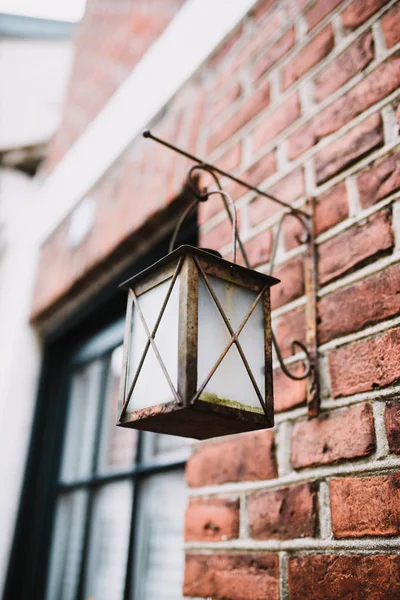 Lamp on the house wall in Denmark. Hygge symbol — Stock Photo, Image