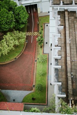 Singapur sokak detay havadan görünümü