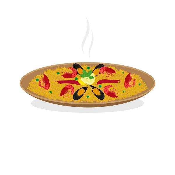 Paella-Gericht Spanisch — Stockvektor