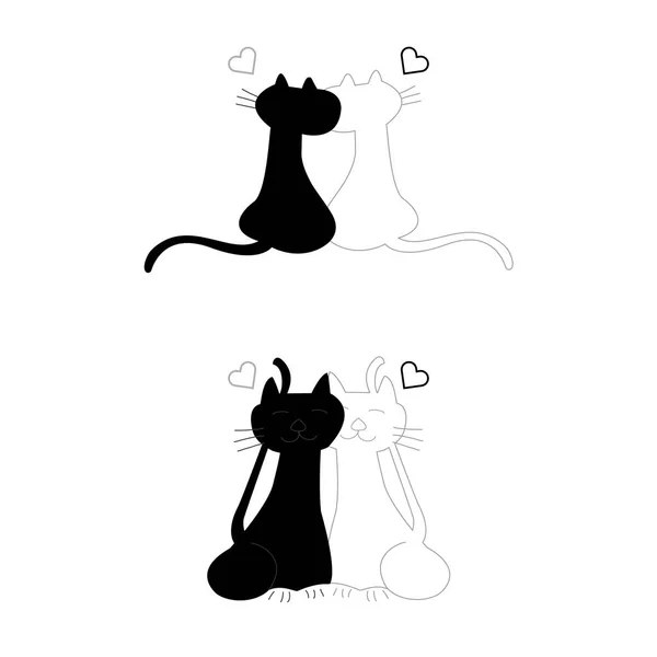 Love Cats en vecteur — Image vectorielle