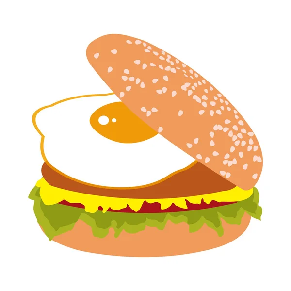 Burger z jajkiem — Wektor stockowy