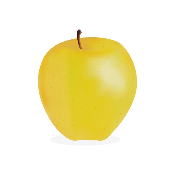 Manzana amarilla en vector — Vector de stock