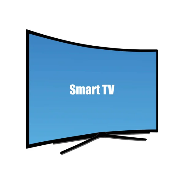 Smart curved televisin with blue screen — Stock Vector