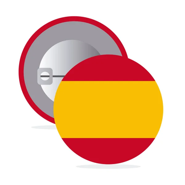 白色圆针与西班牙国旗 — 图库矢量图片