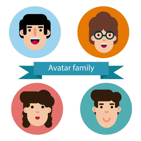 Definir família avatar —  Vetores de Stock