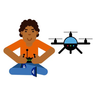 Hava aracı ile oynayan Afrikalı Çocuk