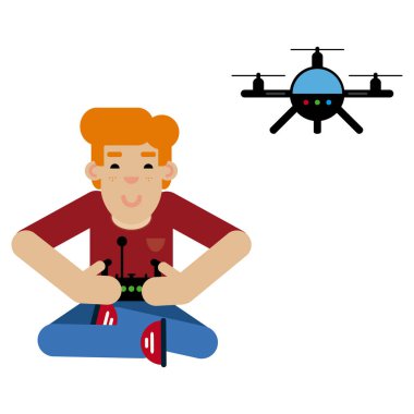 Hava aracı ile oynayan çocuk