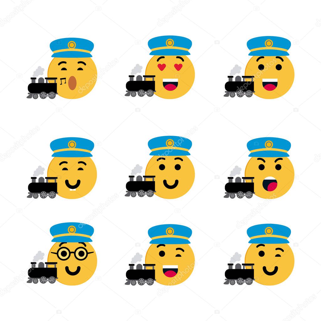 Emoticons train driver