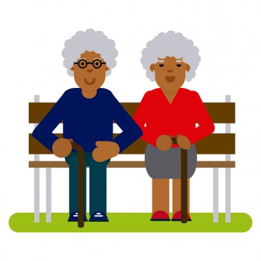 Parkta Afrika yaşlı çift