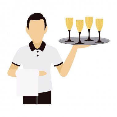 Garson holding bardak şampanya