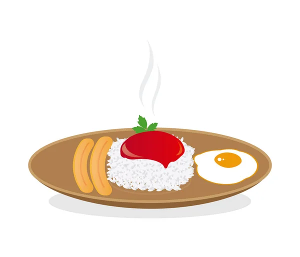 Küba tarzı pirinç vektör