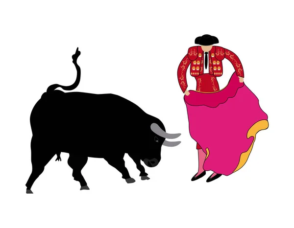 斗牛士与公牛在媒介 图库插图