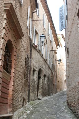 küçük sokak, Tolentino, Marche, Orta Italya'nin