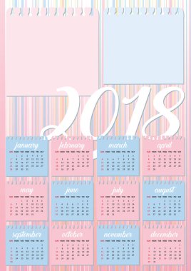 Bebek Takvimi 2018 pastel renkler