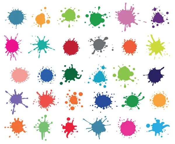 Conjunto de manchas de spray de color — Archivo Imágenes Vectoriales
