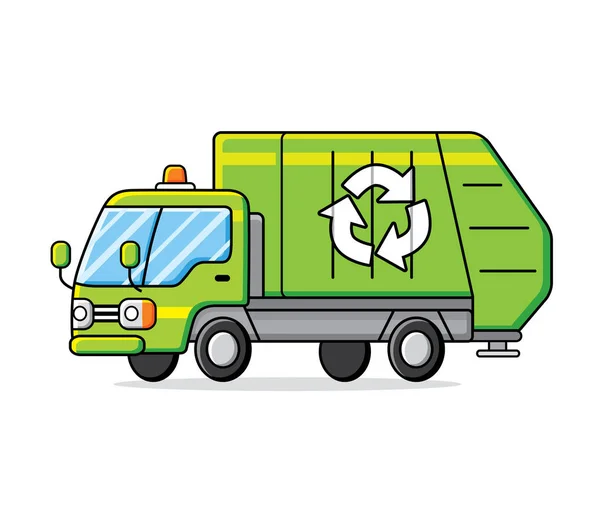 Yeşil çöp kamyonu geri dönüşüm.