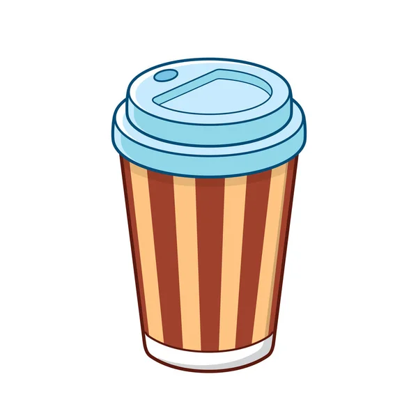 Kaffee- oder Teetasse mit Deckel — Stockvektor