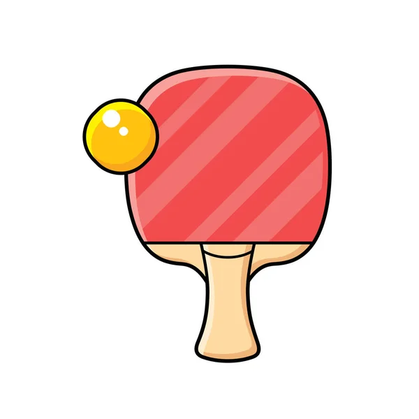 Röd ping pong racket och boll — Stock vektor