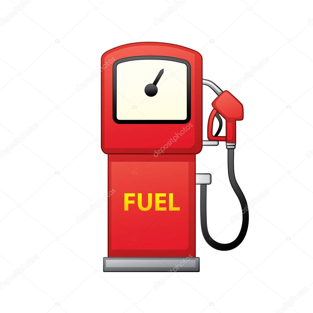 Gasoline fuel pump isolated. Petrol filling station.