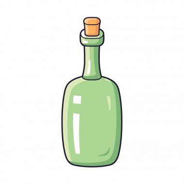 Beyaz şarap şişe vektör izole.