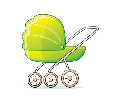 Yeşil bebek çocuk çocuk arabası bebek arabası.