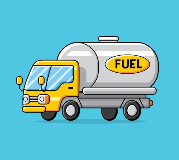 Veículo de transporte de combustível isolado . — Vetor de Stock