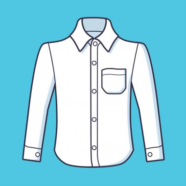Beyaz uzun kollu gömlek vektör.