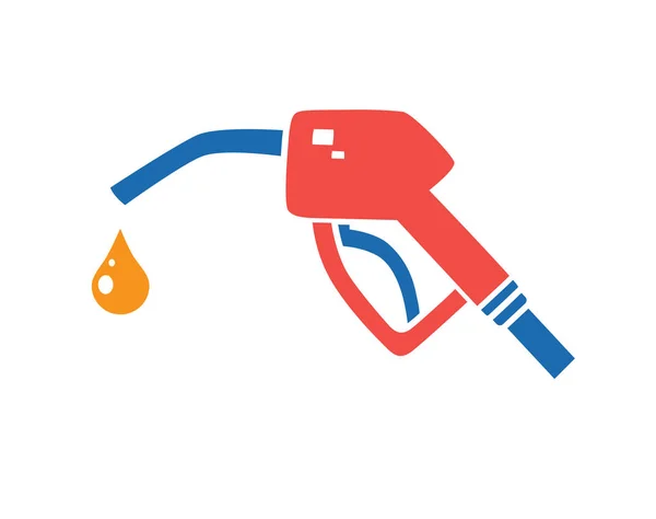 Üzemanyag szivattyú fúvóka és csepp vektor. Gáz töltőállomás ikon. — Stock Vector