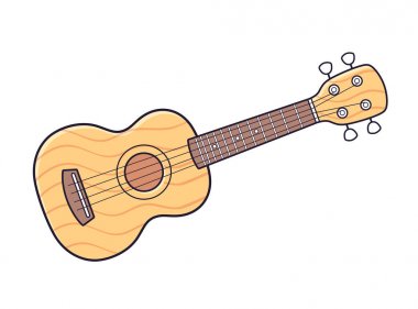 Ukulele izole vektör simgesi.