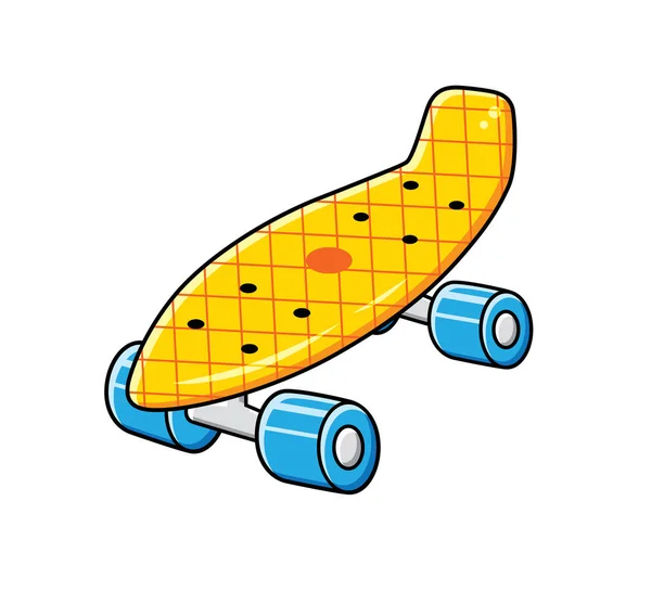 Žluté plastové penny skateboard křižník. — Stockový vektor