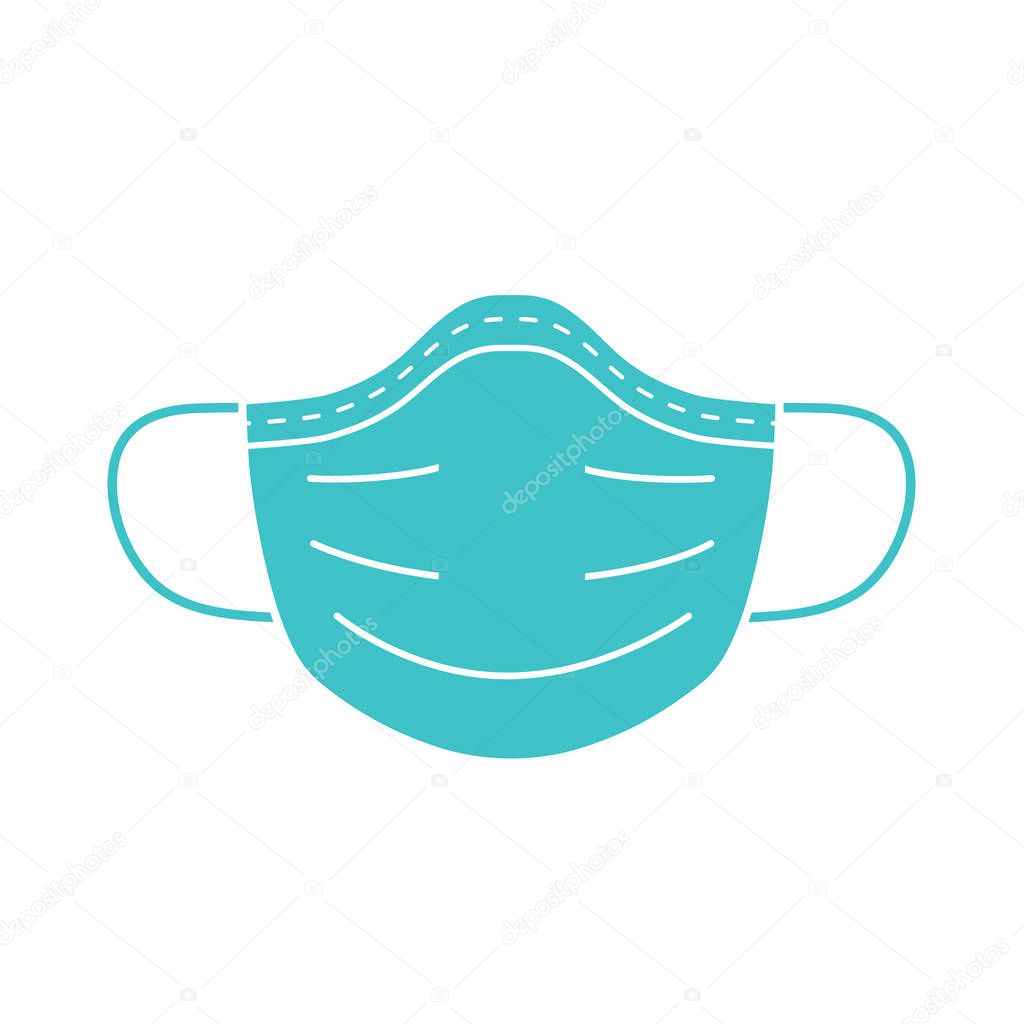Medical mask vector icon.