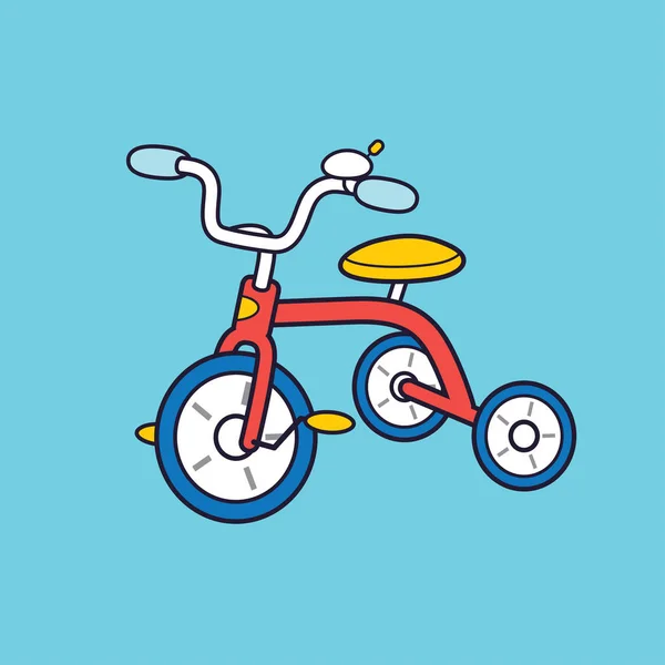 Kırmızı çocuklar üç tekerlekli bisiklet vektör. — Stok Vektör