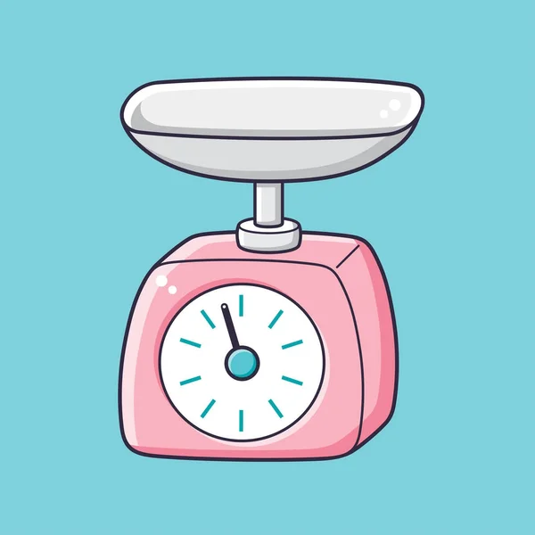 Pembe mutfak ölçekler, retro tarzı vektör simgesi.