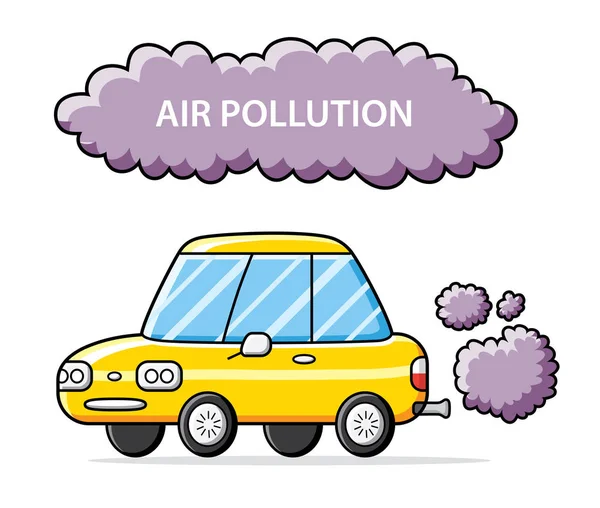排気煙雲の分離 空気汚染の問題が付いている車 — ストックベクタ