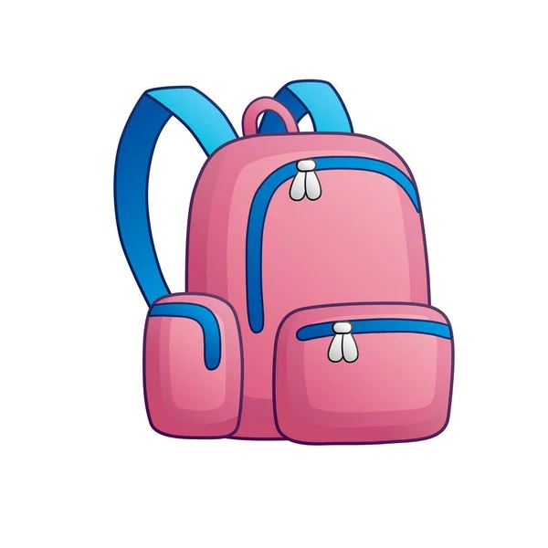 ピンクのバックパックまたは分離されたスクール バッグ — ストックベクタ
