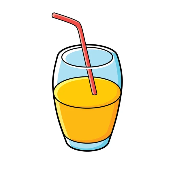 Ποτήρι Χυμό Πορτοκαλιού Απομονωμένη — Διανυσματικό Αρχείο