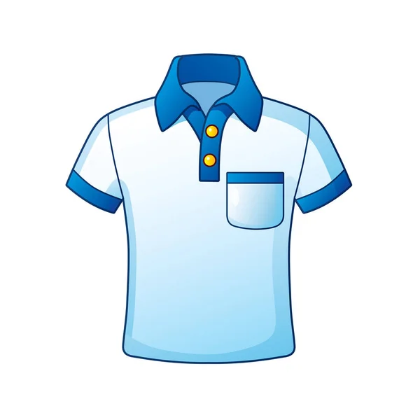 分離されたブルーのポロシャツ — ストックベクタ