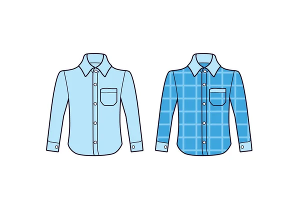 Uzun kollu elbise gömlek izole. Klasik resmi ve Damalı casual.