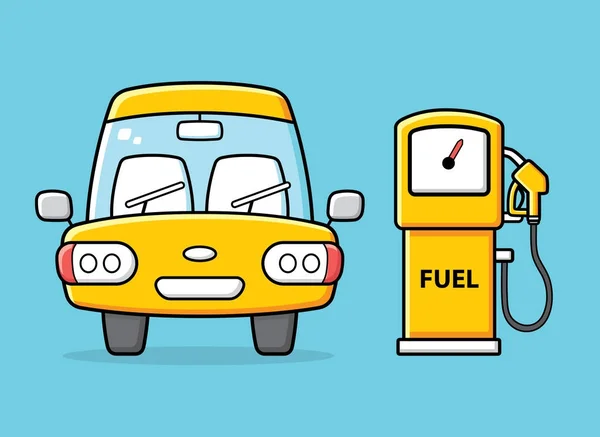 Araba ve gaz yakıt pompası Önden Görünüm.