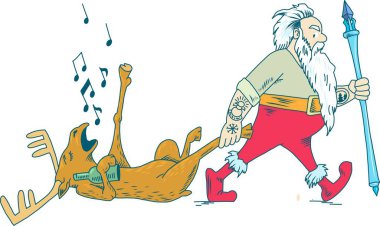 Noel Baba sarhoş geyik bacak çeker